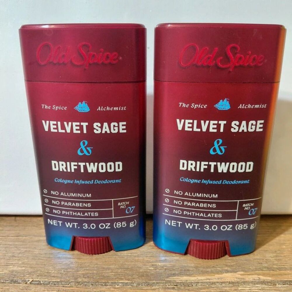 Lot of 2 Old Spice Velvet Sage & Driftwood Alchemist Deodorant (3.0 oz)